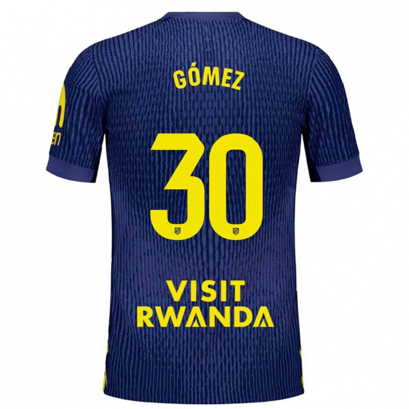 Danxen Dames Rubén Gómez #30 Marineblauw Geel Uitshirt Uittenue 2025/26 T-Shirt