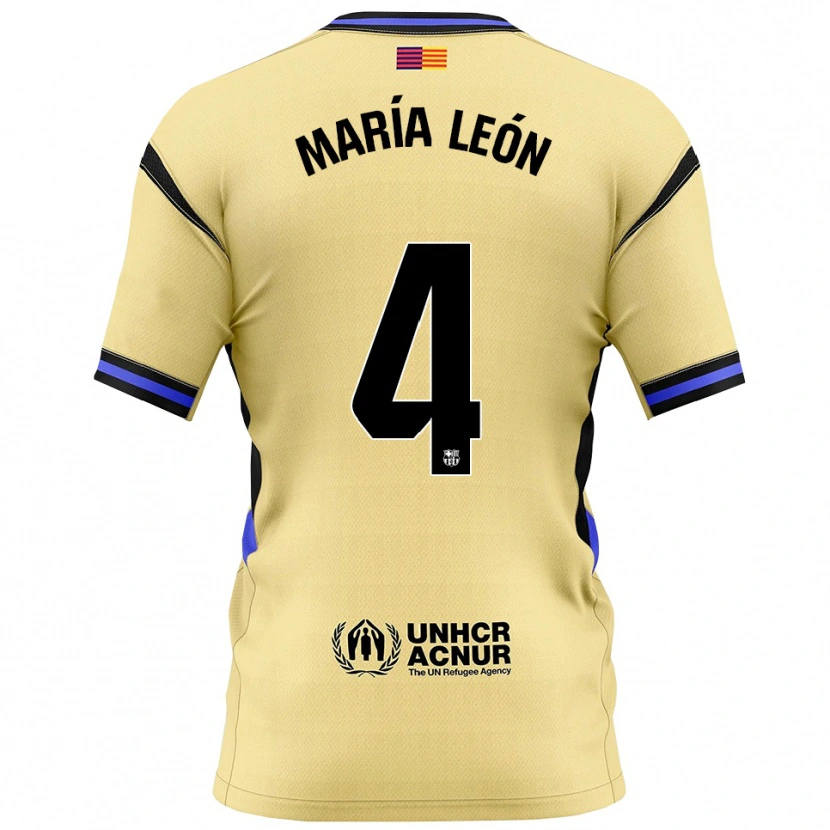Danxen Dames María Pilar León #4 Geel Zwart Uitshirt Uittenue 2025/26 T-Shirt