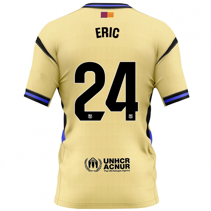 Danxen Dames Eric García #24 Geel Zwart Uitshirt Uittenue 2025/26 T-Shirt