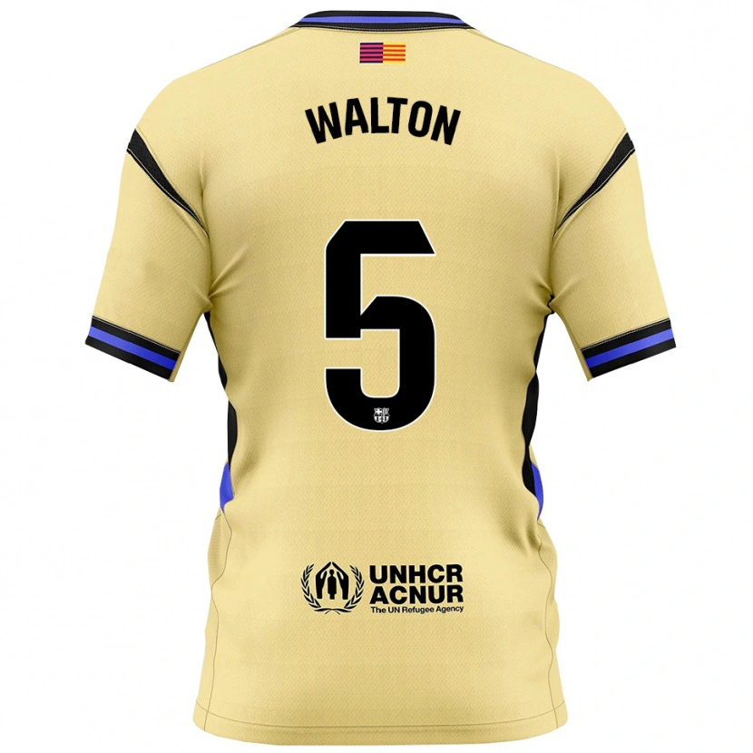 Danxen Dames Álex Walton #5 Geel Zwart Uitshirt Uittenue 2025/26 T-Shirt