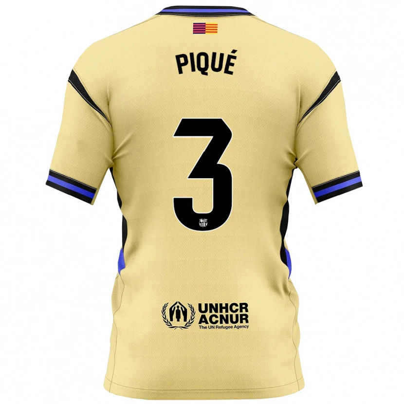 Danxen Dames Gerard Pique #3 Geel Zwart Uitshirt Uittenue 2025/26 T-Shirt