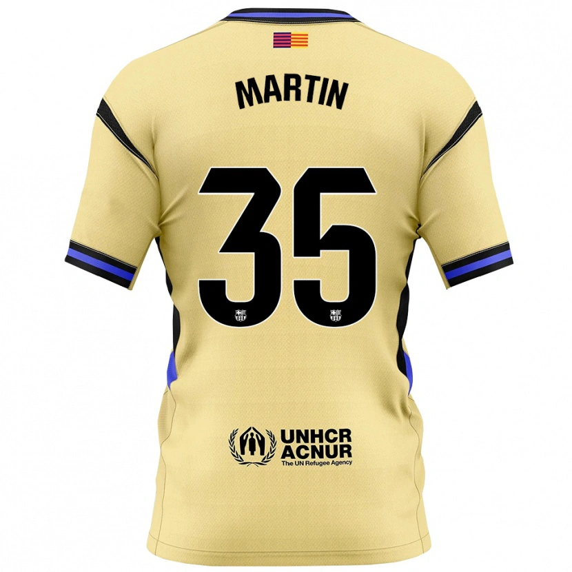 Danxen Dames Gerard Martín #35 Geel Zwart Uitshirt Uittenue 2025/26 T-Shirt