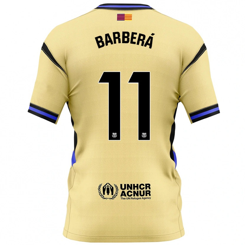 Danxen Dames Víctor Barberá #11 Geel Zwart Uitshirt Uittenue 2025/26 T-Shirt