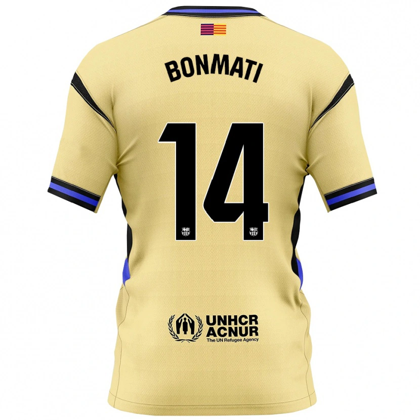 Danxen Dames Aitana Bonmati #14 Geel Zwart Uitshirt Uittenue 2025/26 T-Shirt