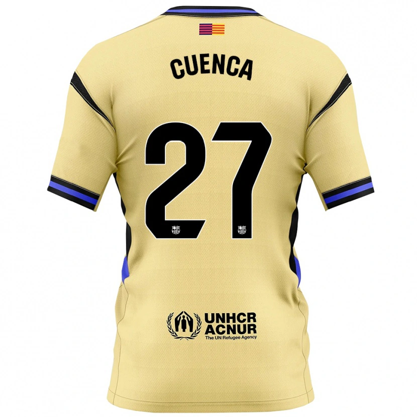 Danxen Dames Andrés Cuenca #27 Geel Zwart Uitshirt Uittenue 2025/26 T-Shirt