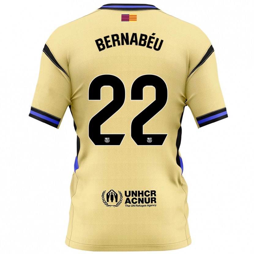 Danxen Dames Pol Bernabéu #22 Geel Zwart Uitshirt Uittenue 2025/26 T-Shirt