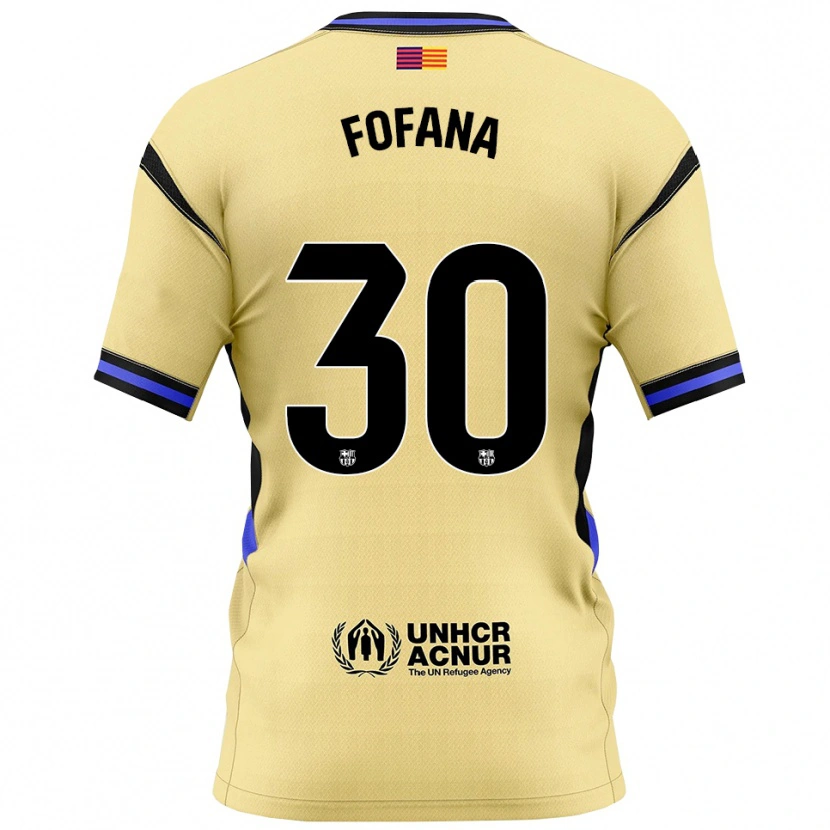 Danxen Dames Nuhu Fofana #30 Geel Zwart Uitshirt Uittenue 2025/26 T-Shirt