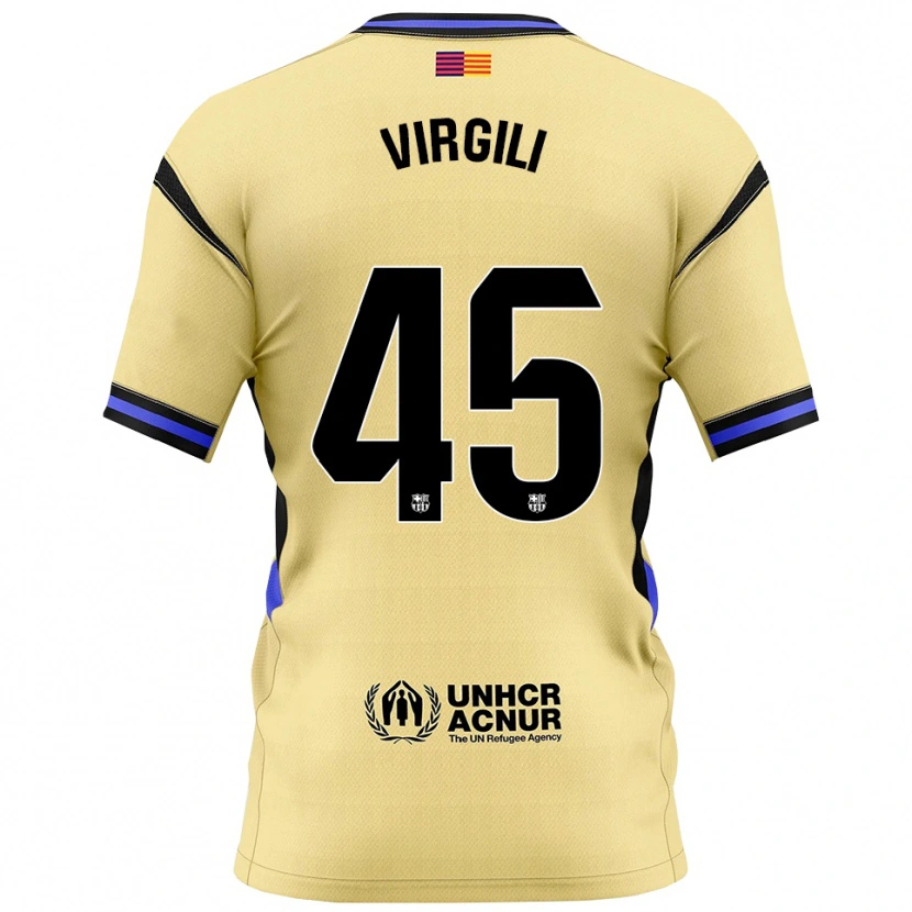Danxen Dames Jan Virgili #45 Geel Zwart Uitshirt Uittenue 2025/26 T-Shirt