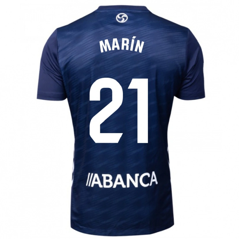 Danxen Dames Álvaro Marín #21 Marineblauw Wit Uitshirt Uittenue 2025/26 T-Shirt