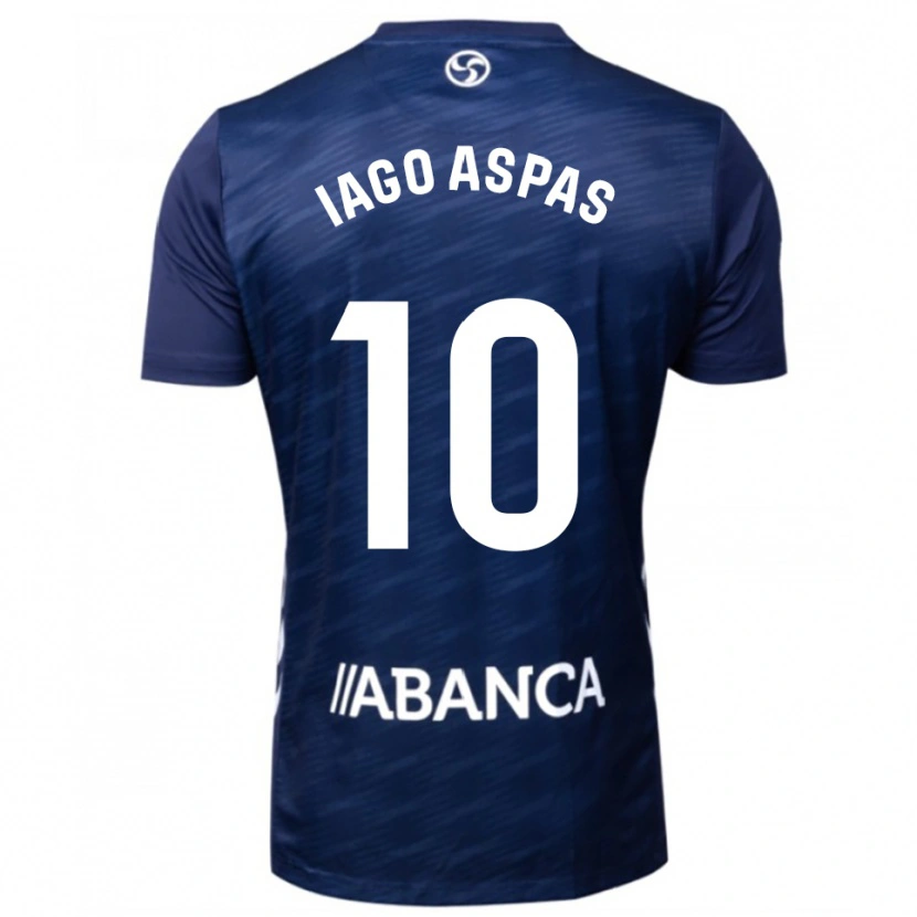 Danxen Dames Iago Aspas #10 Marineblauw Wit Uitshirt Uittenue 2025/26 T-Shirt