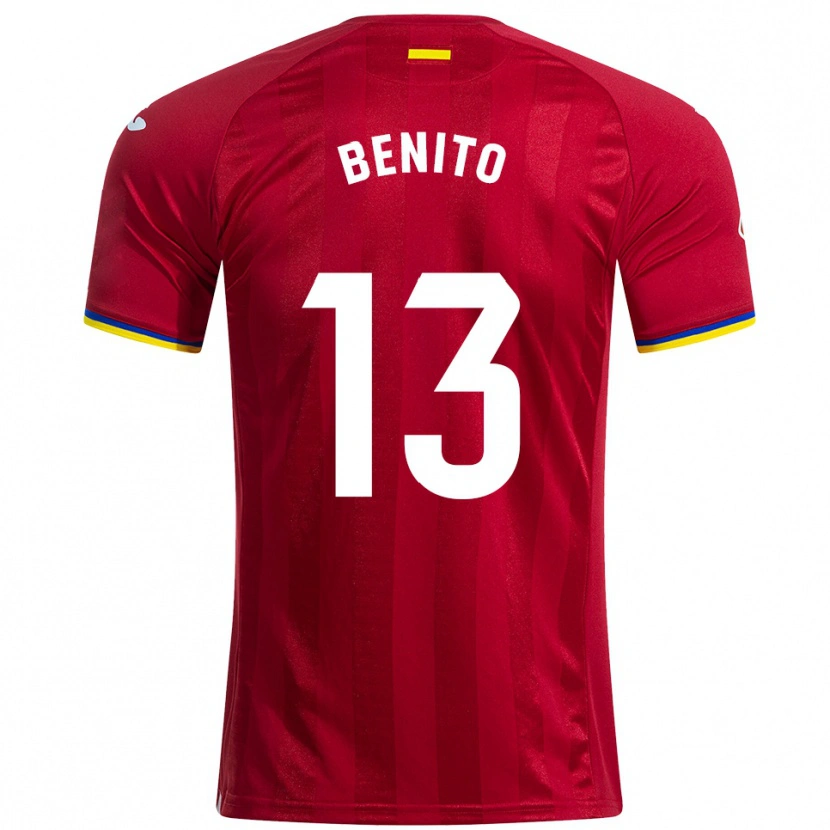 Danxen Dames Jorge Benito #13 Rood Geel Blauw Uitshirt Uittenue 2025/26 T-Shirt