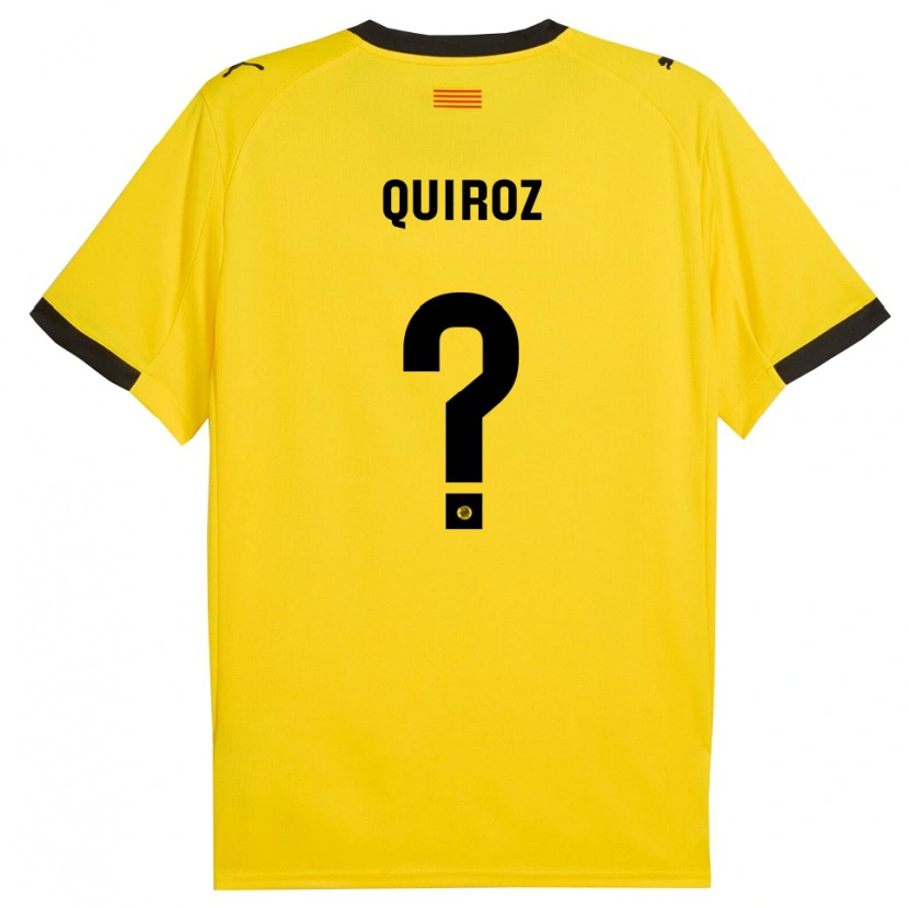 Danxen Dames Alejandro Quiroz #0 Geel Zwart Uitshirt Uittenue 2025/26 T-Shirt