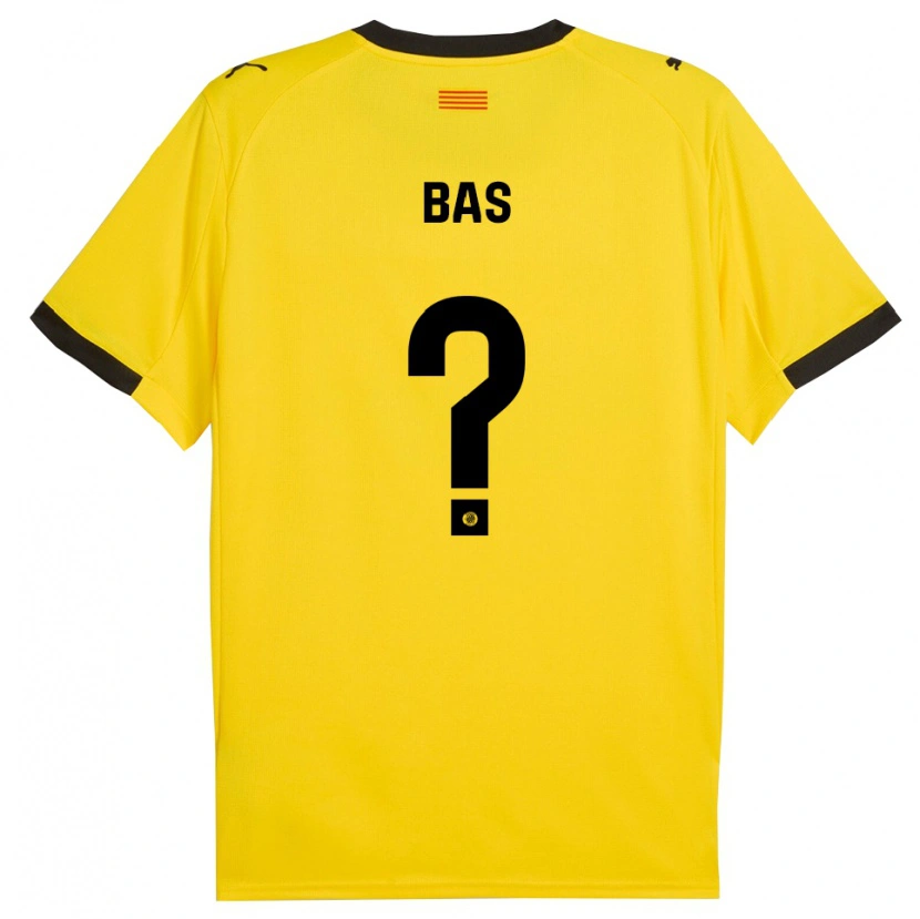 Danxen Dames Jordi Bas #0 Geel Zwart Uitshirt Uittenue 2025/26 T-Shirt