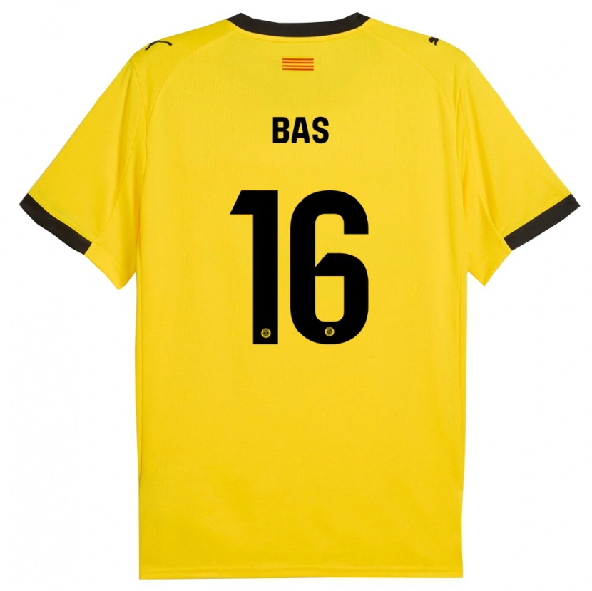 Danxen Dames Jordi Bas #16 Geel Zwart Uitshirt Uittenue 2025/26 T-Shirt