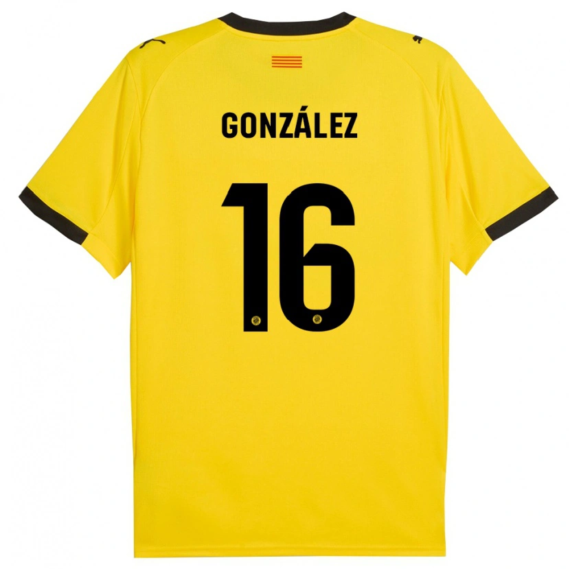 Danxen Dames Lau González #16 Geel Zwart Uitshirt Uittenue 2025/26 T-Shirt