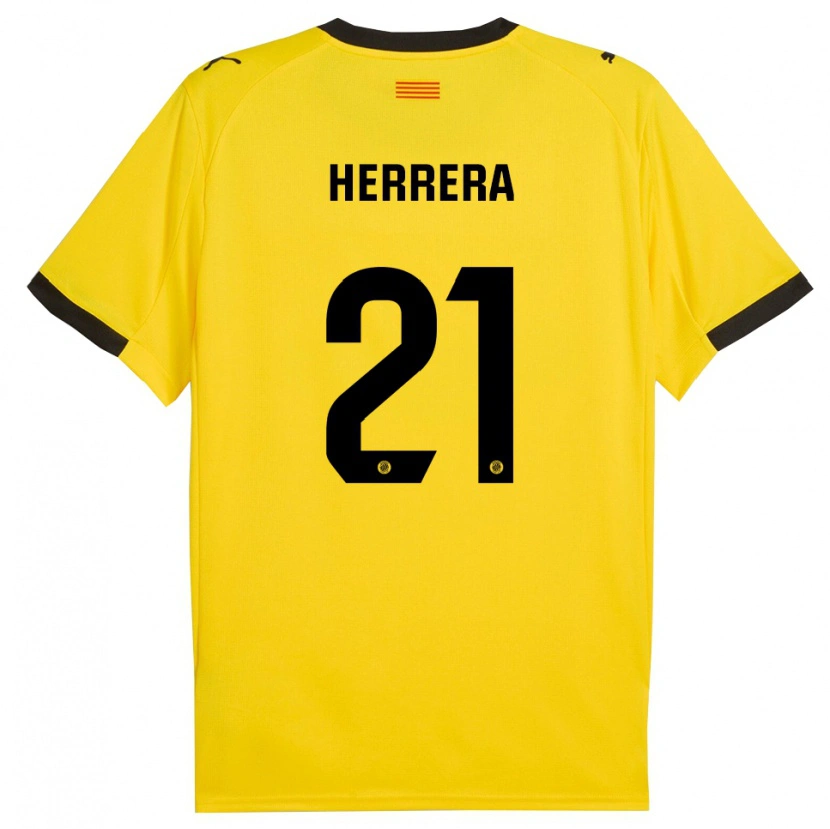 Danxen Dames Yangel Herrera #21 Geel Zwart Uitshirt Uittenue 2025/26 T-Shirt