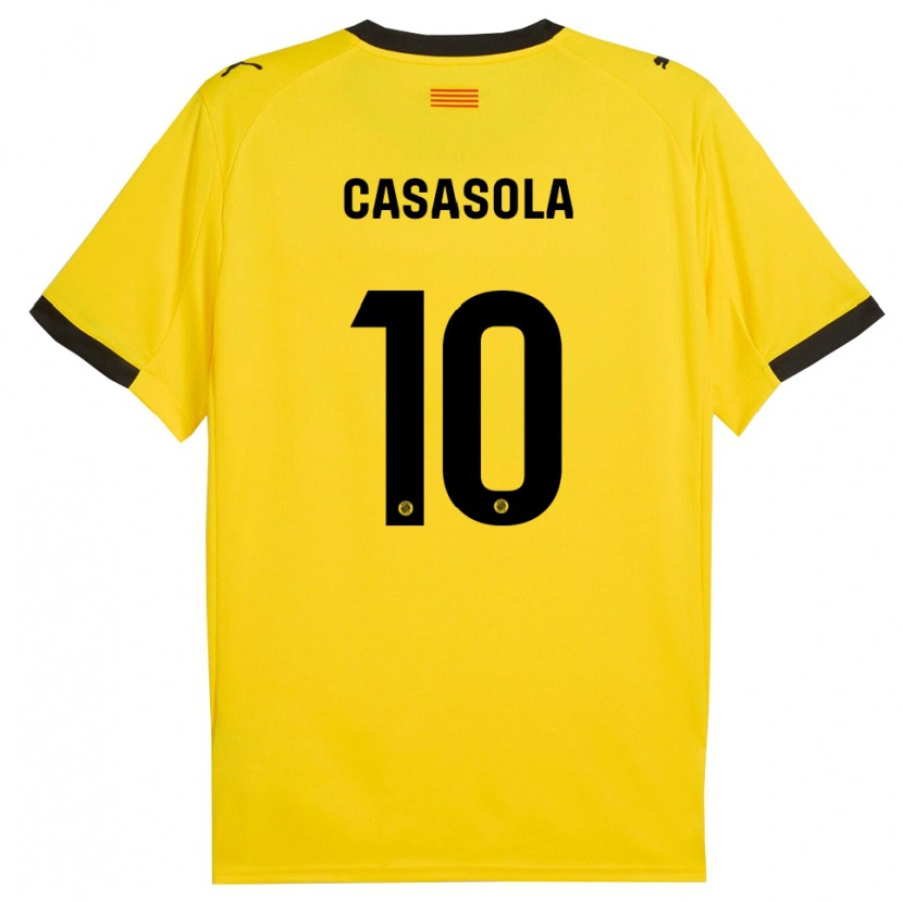 Danxen Dames Derek Casasola #10 Geel Zwart Uitshirt Uittenue 2025/26 T-Shirt