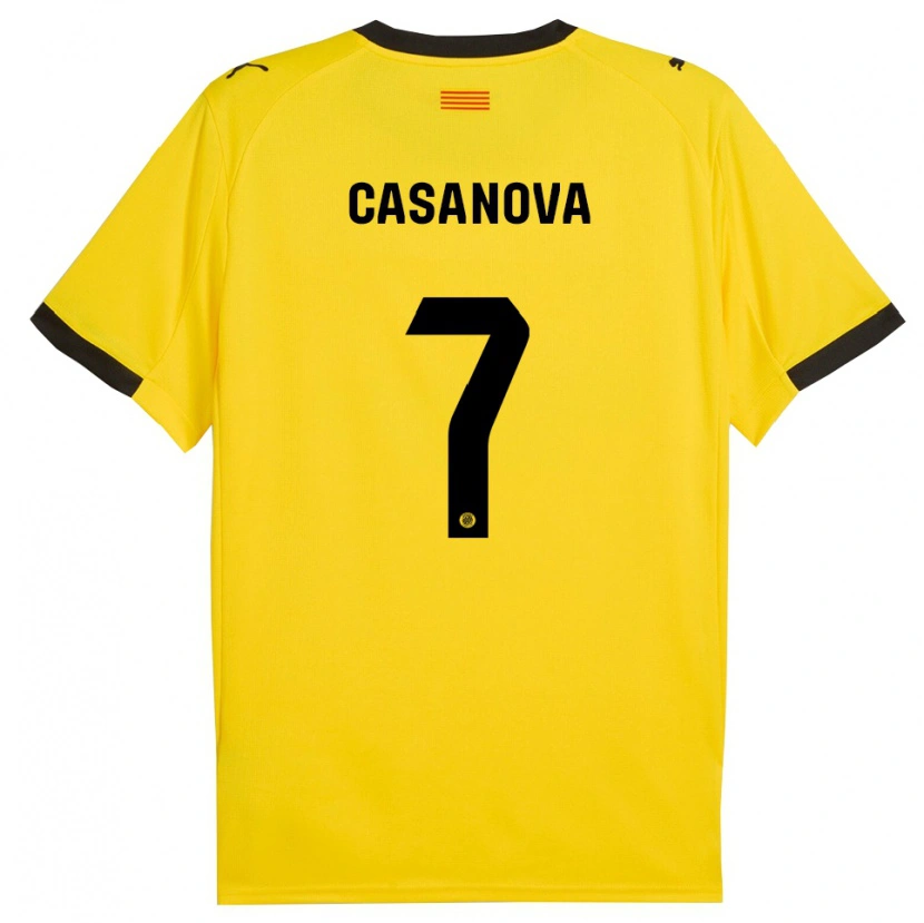 Danxen Dames Àstrid Casanova #7 Geel Zwart Uitshirt Uittenue 2025/26 T-Shirt