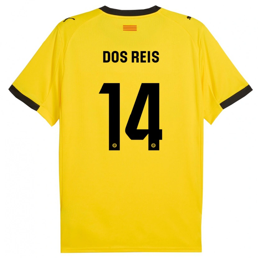 Danxen Dames Leo Dos Reis #14 Geel Zwart Uitshirt Uittenue 2025/26 T-Shirt
