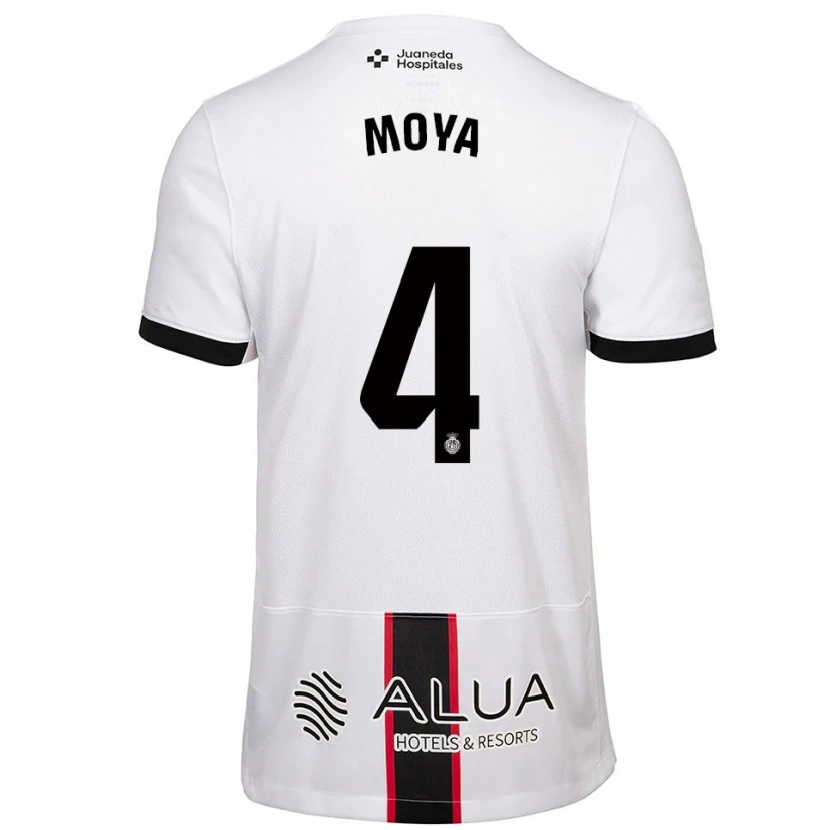 Danxen Dames Pablo Moyá #4 Wit Zwart Uitshirt Uittenue 2025/26 T-Shirt