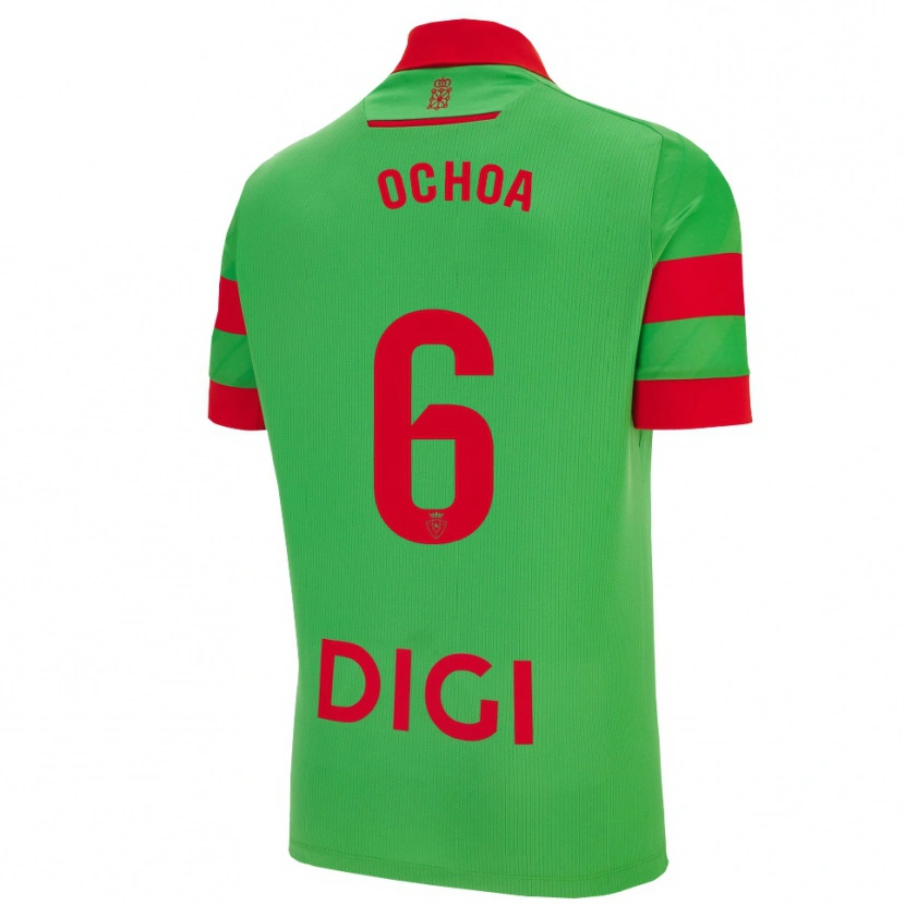 Danxen Dames Celia Ochoa Ibañez #6 Groen Rood Uitshirt Uittenue 2025/26 T-Shirt