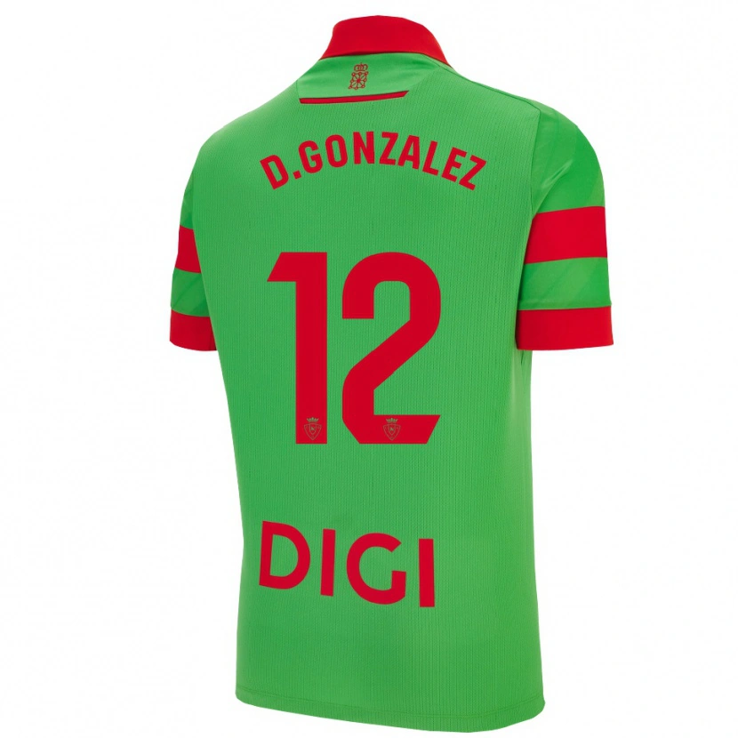 Danxen Dames Dani González #12 Groen Rood Uitshirt Uittenue 2025/26 T-Shirt
