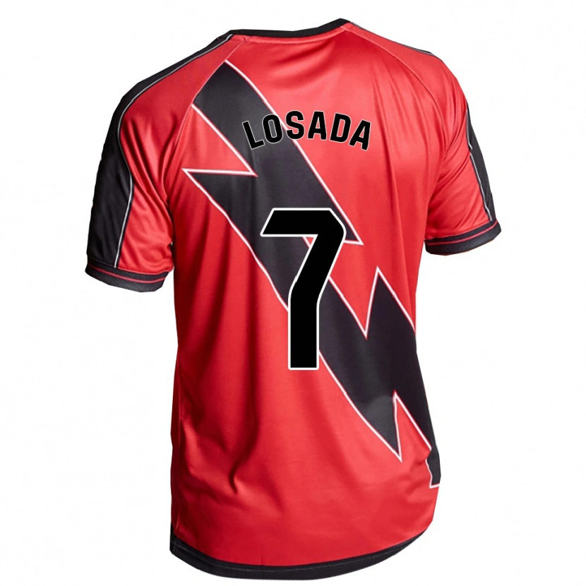 Danxen Dames Juan Losada #7 Rood Zwart Uitshirt Uittenue 2025/26 T-Shirt