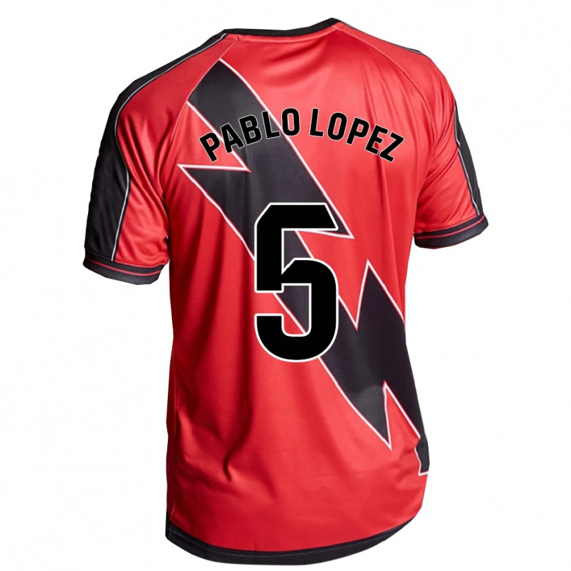 Danxen Dames Pablo López #5 Rood Zwart Uitshirt Uittenue 2025/26 T-Shirt