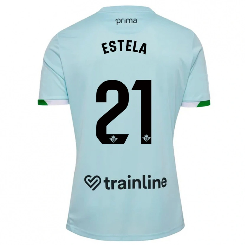 Danxen Dames Estela Fernández #21 Hemelsblauw Groen Uitshirt Uittenue 2025/26 T-Shirt