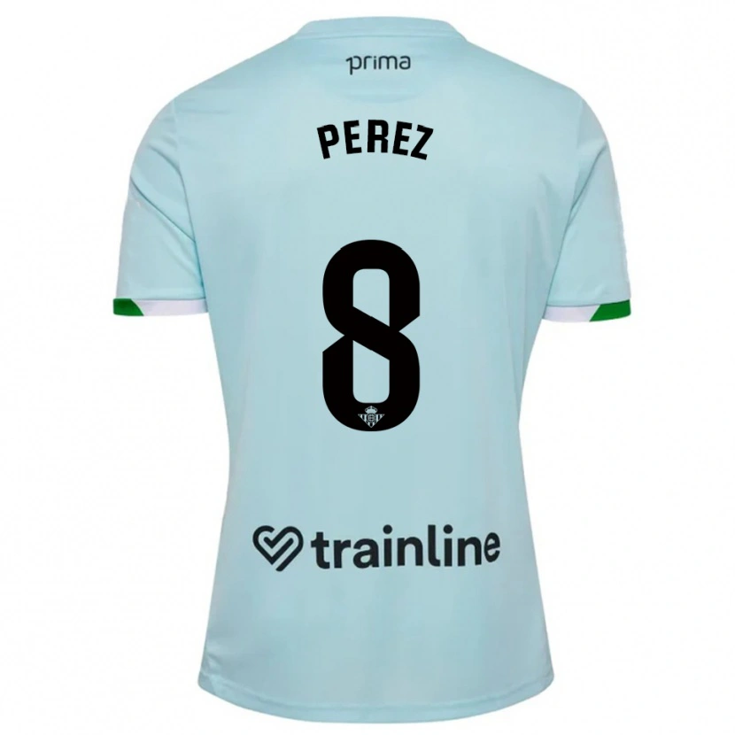 Danxen Dames Dani Pérez #8 Hemelsblauw Groen Uitshirt Uittenue 2025/26 T-Shirt