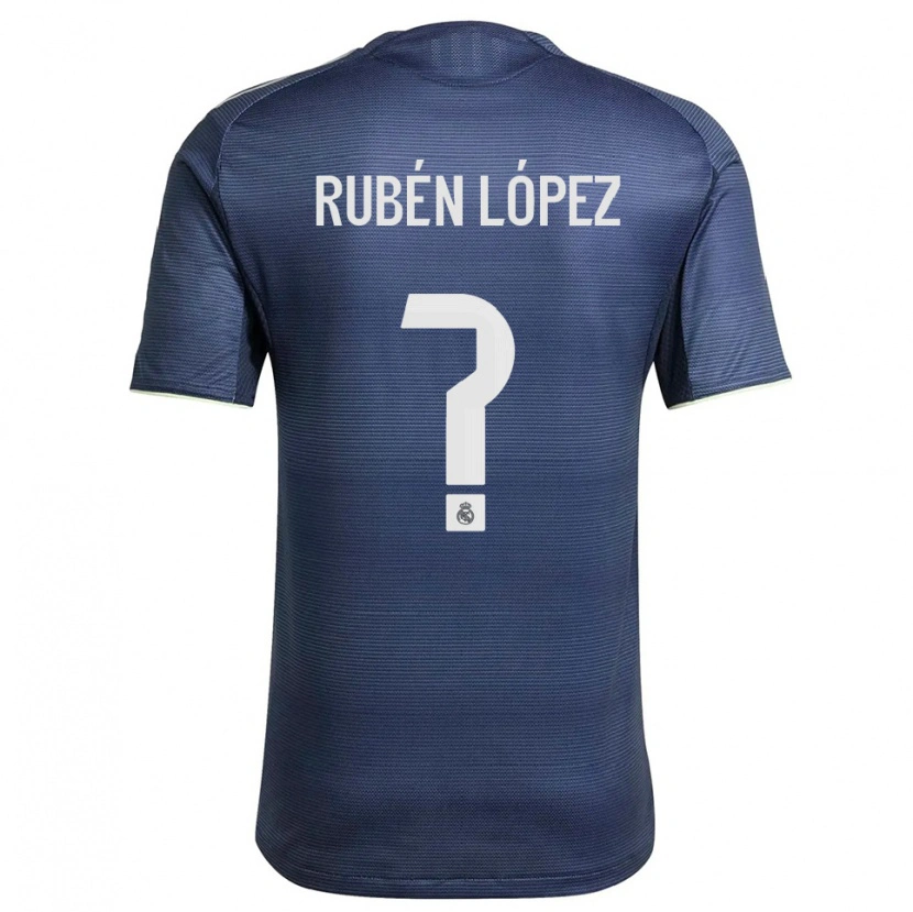 Danxen Dames Rubén López #0 Marineblauw Zilver Uitshirt Uittenue 2025/26 T-Shirt