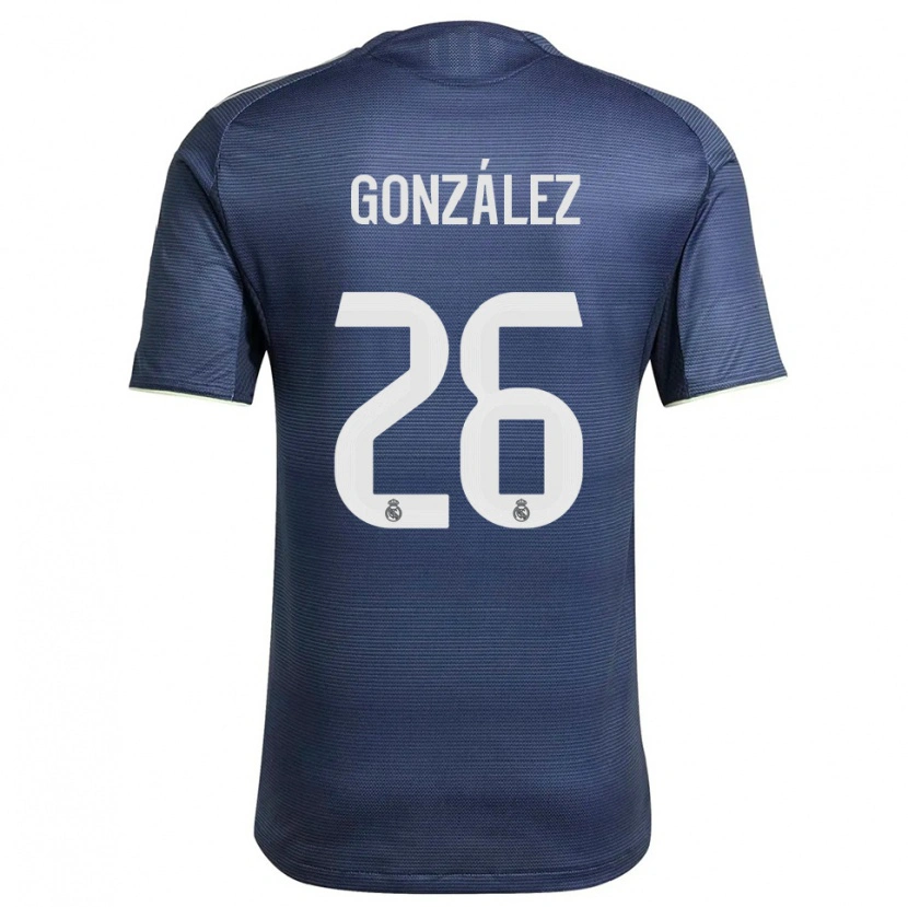Danxen Dames Fran González #26 Marineblauw Zilver Uitshirt Uittenue 2025/26 T-Shirt