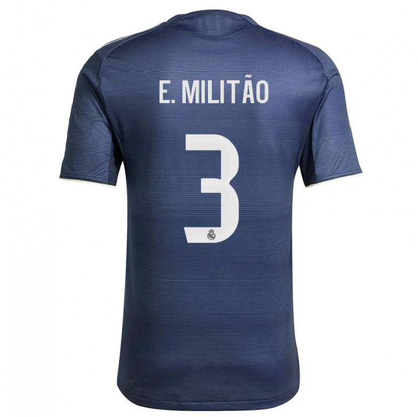 Danxen Dames Éder Militão #3 Marineblauw Zilver Uitshirt Uittenue 2025/26 T-Shirt