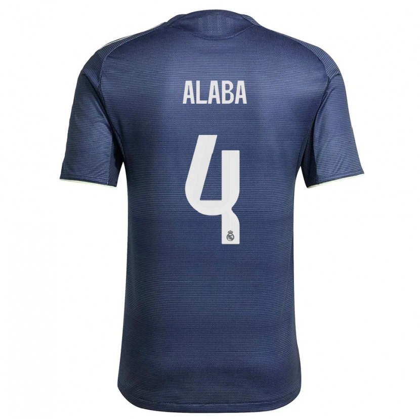 Danxen Dames David Alaba #4 Marineblauw Zilver Uitshirt Uittenue 2025/26 T-Shirt