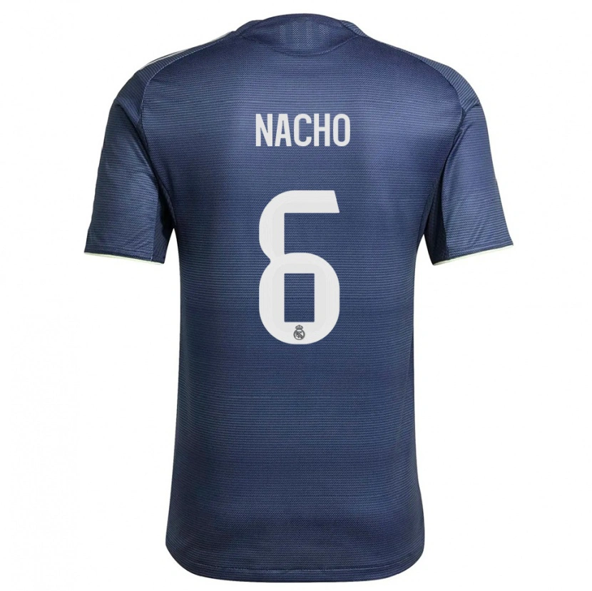 Danxen Dames Nacho Fernandez #6 Marineblauw Zilver Uitshirt Uittenue 2025/26 T-Shirt