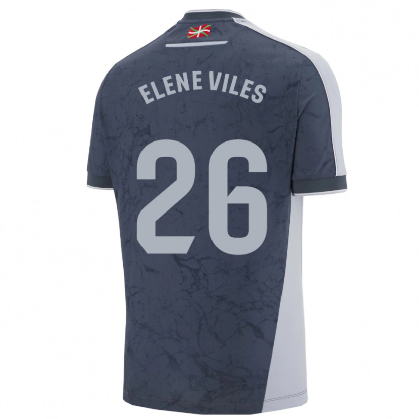 Danxen Dames Elene Viles Odriozola #26 Donkerblauw Wit Uitshirt Uittenue 2025/26 T-Shirt