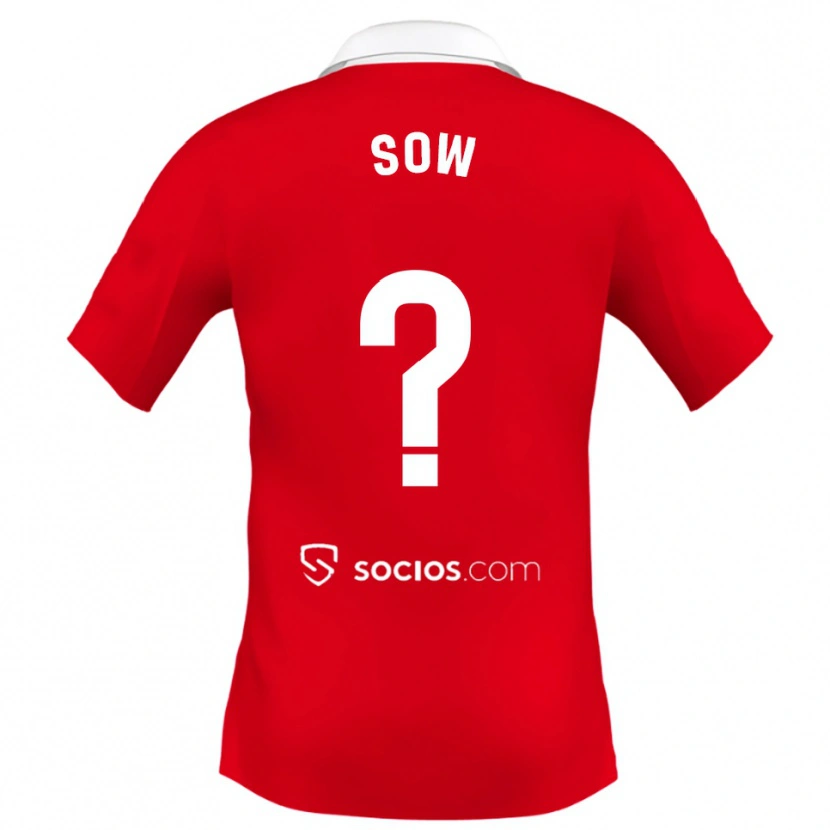 Danxen Dames Bakary Sow #0 Rood Wit Grijs Uitshirt Uittenue 2025/26 T-Shirt