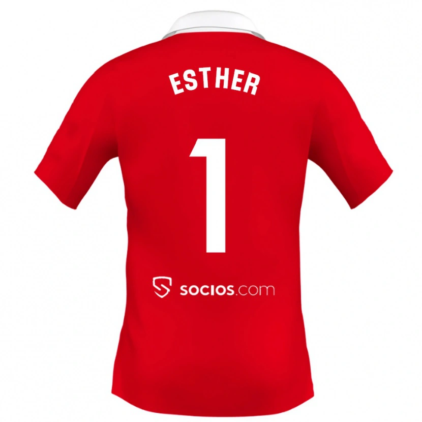 Danxen Dames Esther Sullastres Ayuso #1 Rood Wit Grijs Uitshirt Uittenue 2025/26 T-Shirt