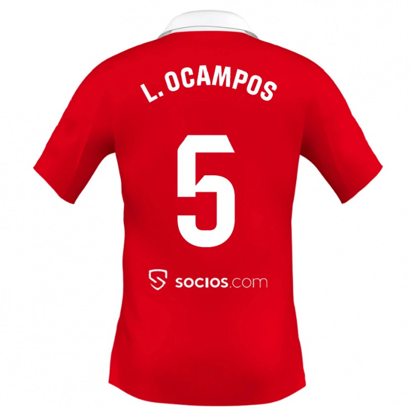 Danxen Dames Lucas Ocampos #5 Rood Wit Grijs Uitshirt Uittenue 2025/26 T-Shirt