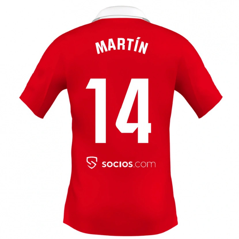 Danxen Dames Nazaret Martín #14 Rood Wit Grijs Uitshirt Uittenue 2025/26 T-Shirt