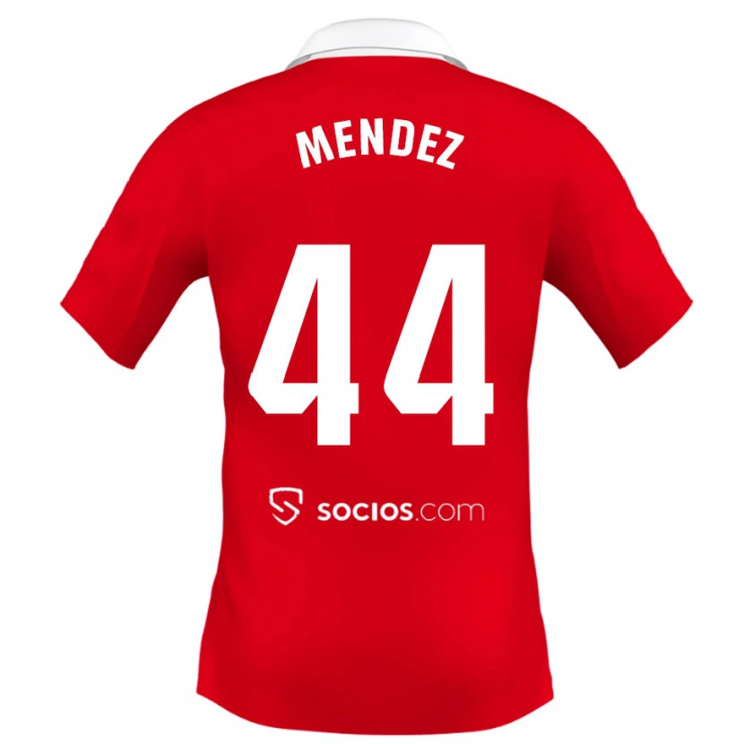 Danxen Dames Tomas Mendez #44 Rood Wit Grijs Uitshirt Uittenue 2025/26 T-Shirt