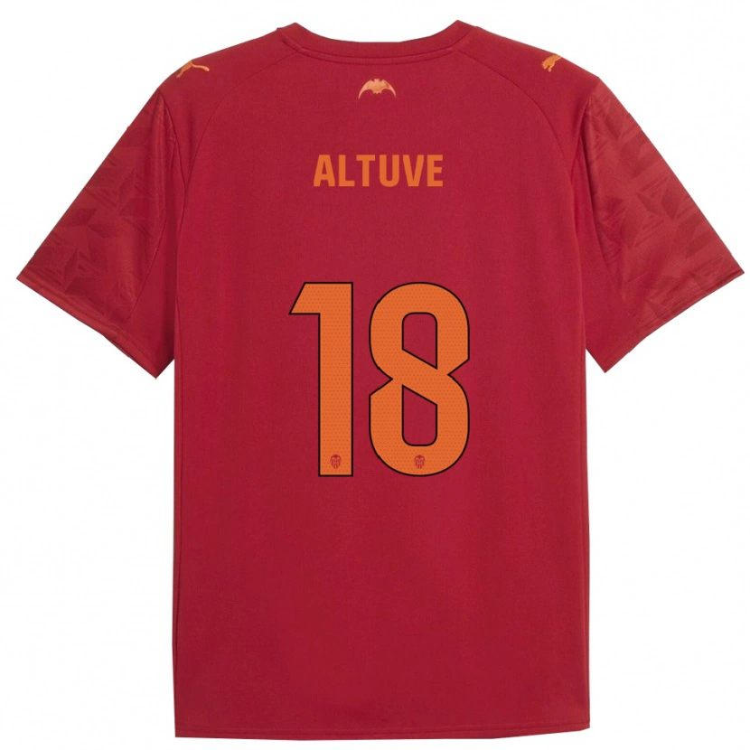 Danxen Dames Oriana Altuve #18 Rood Oranje Uitshirt Uittenue 2025/26 T-Shirt