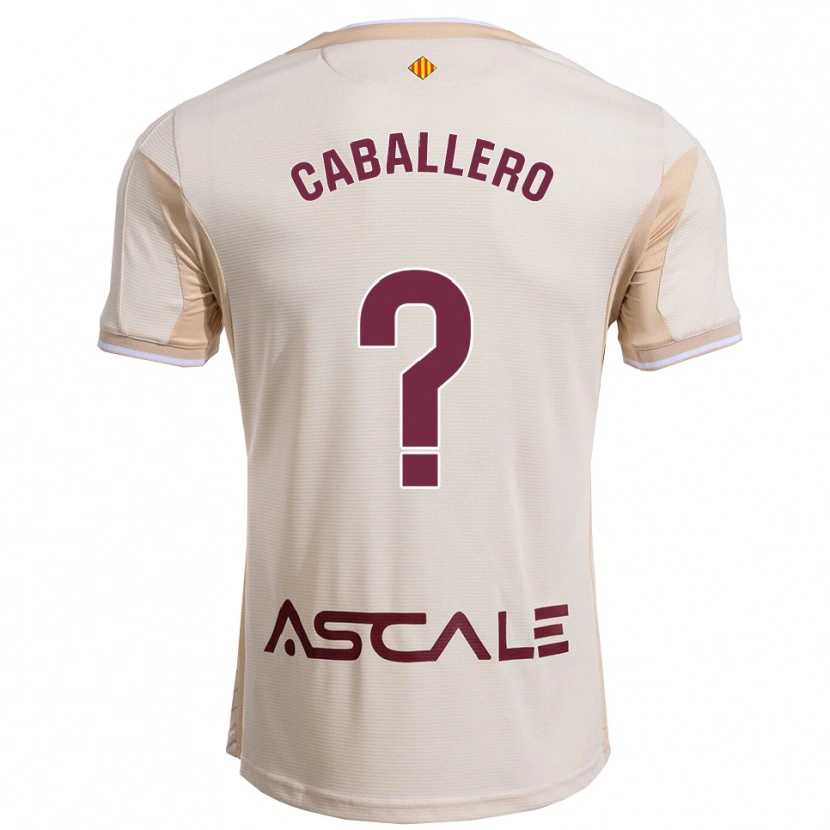 Danxen Dames Jesús Caballero #0 Gebroken Wit Bordeau Uitshirt Uittenue 2025/26 T-Shirt