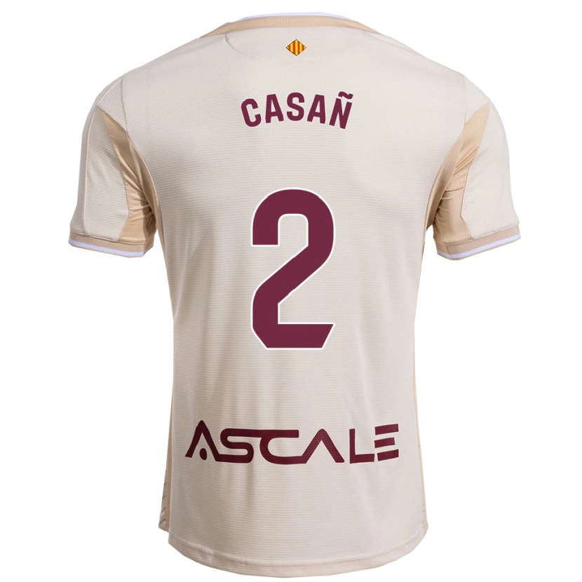 Danxen Dames Jorge Casañ #2 Gebroken Wit Bordeau Uitshirt Uittenue 2025/26 T-Shirt