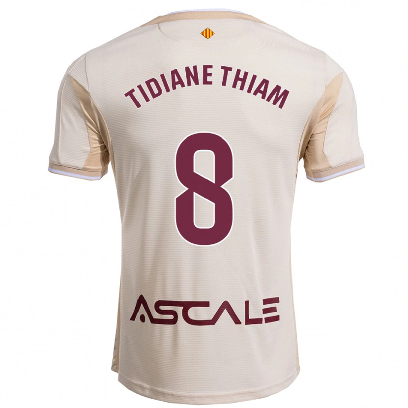 Danxen Dames Cheikh Tidiane Thiam #8 Gebroken Wit Bordeau Uitshirt Uittenue 2025/26 T-Shirt