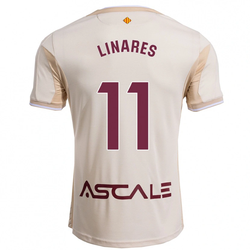 Danxen Dames Mario Linares #11 Gebroken Wit Bordeau Uitshirt Uittenue 2025/26 T-Shirt