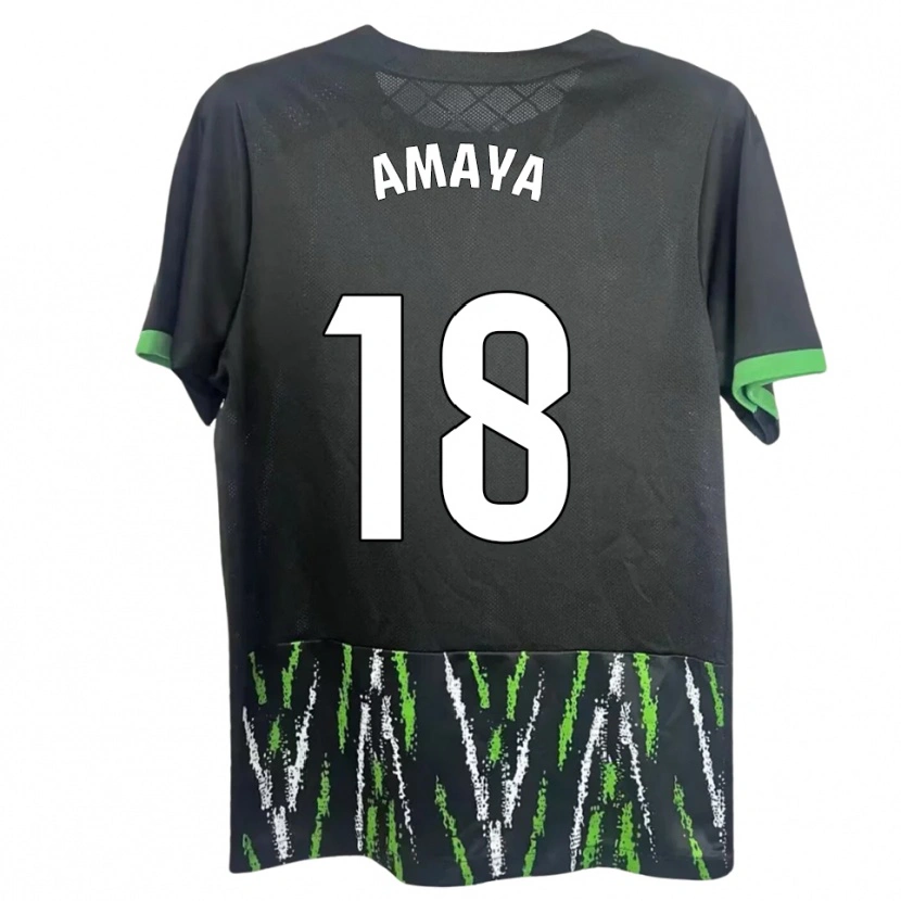Danxen Dames María Amaya #18 Zwart Groen Uitshirt Uittenue 2025/26 T-Shirt