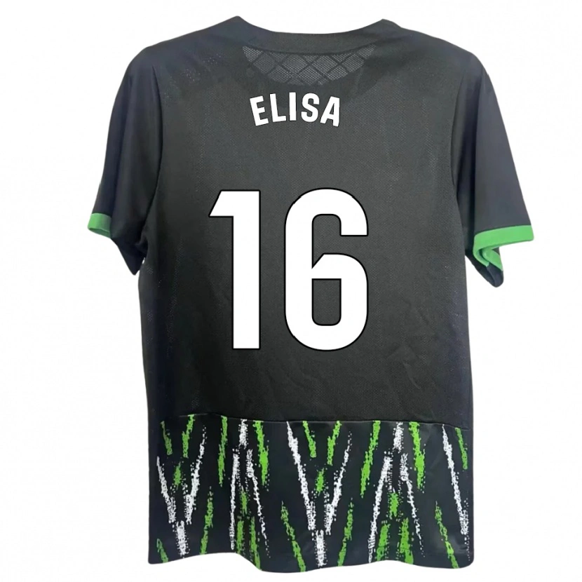 Danxen Dames Elisa Tomé #16 Zwart Groen Uitshirt Uittenue 2025/26 T-Shirt