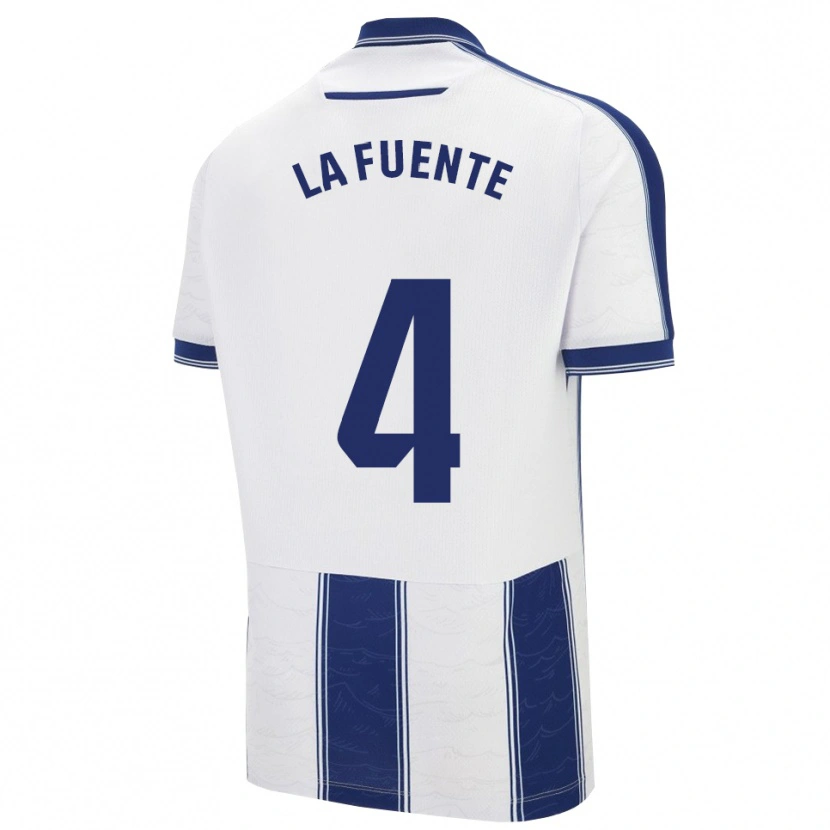 Danxen Dames Adrián De La Fuente #4 Marineblauw Wit Uitshirt Uittenue 2025/26 T-Shirt