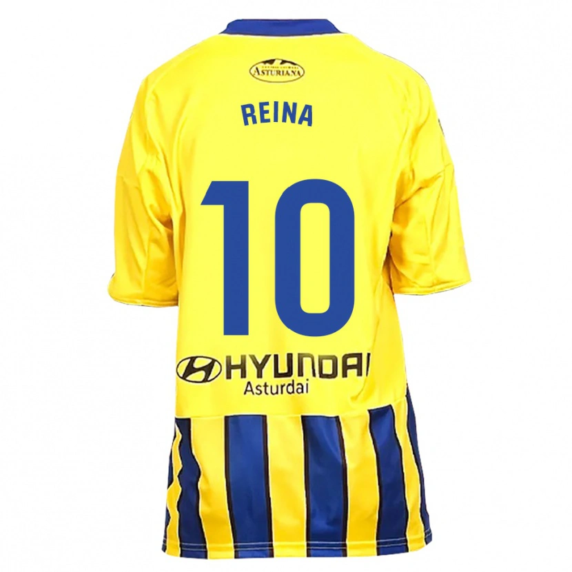 Danxen Dames Alberto Reina #10 Geel Blauw Uitshirt Uittenue 2025/26 T-Shirt